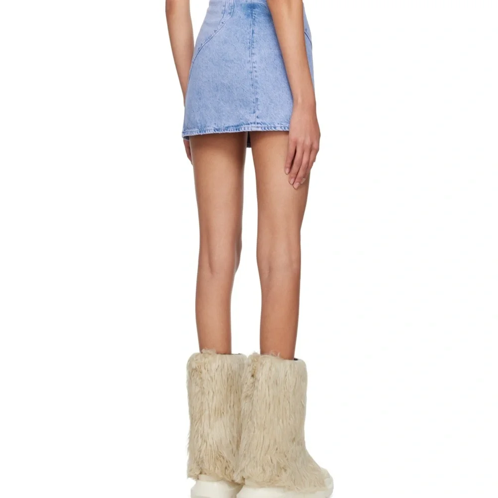 Blue Denim Mini Skirt - Picture 2 of 5